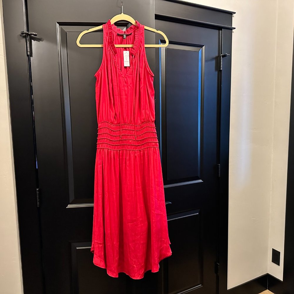 NWT WHBM Beautiful Red Lightweight Silky Dress Size X Small - Picture 3 of 14